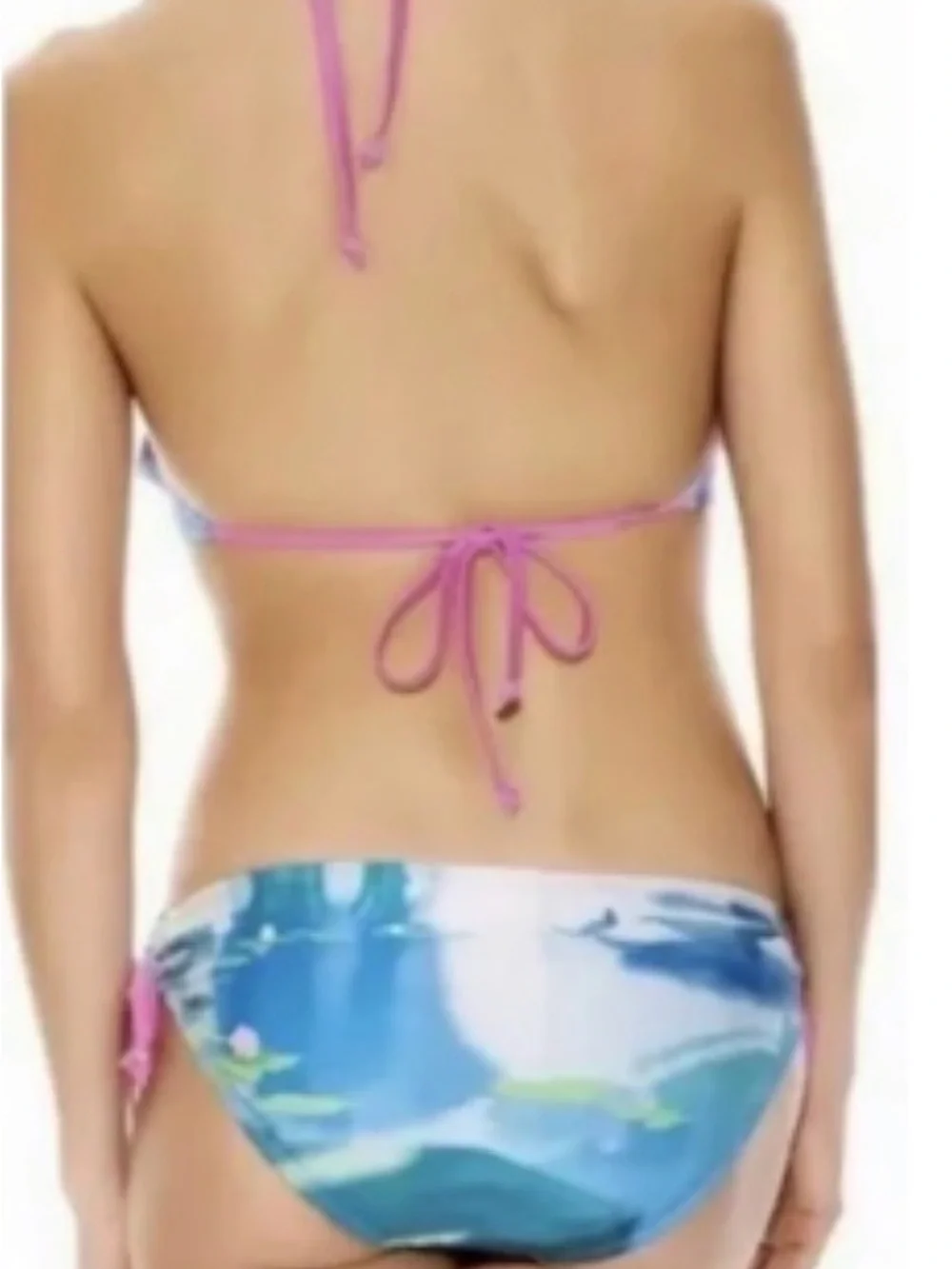 Disney Multicolor Blue & Pink Ruffle One-Piece Swimsuit
